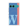 プレミアムスクエアケース with SnapMag［ オリジナル - initial color line - W blue ］