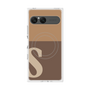 プレミアムスクエアケース with SnapMag［ オリジナル - initial two tone - S brown ］