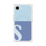 プレミアムスクエアケース with SnapMag［ オリジナル - initial two tone - S blue ］
