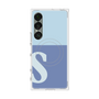 プレミアムスクエアケース with SnapMag［ オリジナル - initial two tone - S blue ］