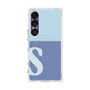 プレミアムスクエアケース with SnapMag［ オリジナル - initial two tone - S blue ］