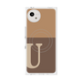 プレミアムスクエアケース with SnapMag［ オリジナル - initial two tone - U brown ］
