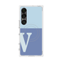プレミアムスクエアケース with SnapMag［ オリジナル - initial two tone - V blue ］