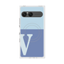 プレミアムスクエアケース with SnapMag［ オリジナル - initial two tone - V blue ］