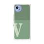 プレミアムスクエアケース with SnapMag［ オリジナル - initial two tone - V green ］