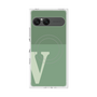 プレミアムスクエアケース with SnapMag［ オリジナル - initial two tone - V green ］