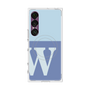 プレミアムスクエアケース with SnapMag［ オリジナル - initial two tone - W blue ］