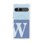 プレミアムスクエアケース with SnapMag［ オリジナル - initial two tone - W blue ］