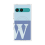 プレミアムスクエアケース with SnapMag［ オリジナル - initial two tone - W blue ］