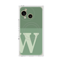 プレミアムスクエアケース with SnapMag［ オリジナル - initial two tone - W green ］