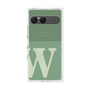 プレミアムスクエアケース with SnapMag［ オリジナル - initial two tone - W green ］