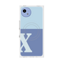 プレミアムスクエアケース with SnapMag［ オリジナル - initial two tone - X blue ］