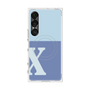 プレミアムスクエアケース with SnapMag［ オリジナル - initial two tone - X blue ］