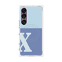 プレミアムスクエアケース with SnapMag［ オリジナル - initial two tone - X blue ］