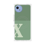 プレミアムスクエアケース with SnapMag［ オリジナル - initial two tone - X green ］