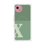 プレミアムスクエアケース with SnapMag［ オリジナル - initial two tone - X green ］