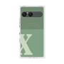 プレミアムスクエアケース with SnapMag［ オリジナル - initial two tone - X green ］