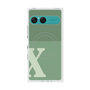 プレミアムスクエアケース with SnapMag［ オリジナル - initial two tone - X green ］