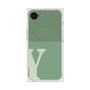 プレミアムスクエアケース with SnapMag［ オリジナル - initial two tone - Y green ］
