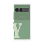 プレミアムスクエアケース with SnapMag［ オリジナル - initial two tone - Y green ］