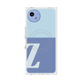 プレミアムスクエアケース with SnapMag［ オリジナル - initial two tone - Z blue ］