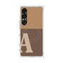 プレミアムスクエアケース with SnapMag［ オリジナル - initial two tone - A brown ］