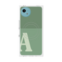 プレミアムスクエアケース with SnapMag［ オリジナル - initial two tone - A green ］