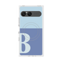 プレミアムスクエアケース with SnapMag［ オリジナル - initial two tone - B blue ］