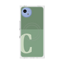 プレミアムスクエアケース with SnapMag［ オリジナル - initial two tone - C green ］