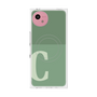 プレミアムスクエアケース with SnapMag［ オリジナル - initial two tone - C green ］