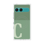 プレミアムスクエアケース with SnapMag［ オリジナル - initial two tone - C green ］