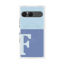 プレミアムスクエアケース with SnapMag［ オリジナル - initial two tone - F blue ］