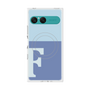 プレミアムスクエアケース with SnapMag［ オリジナル - initial two tone - F blue ］