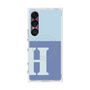 プレミアムスクエアケース with SnapMag［ オリジナル - initial two tone - H blue ］