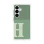 プレミアムスクエアケース with SnapMag［ オリジナル - initial two tone - H green ］