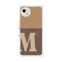 プレミアムスクエアケース with SnapMag［ オリジナル - initial two tone - M brown ］