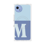 プレミアムスクエアケース with SnapMag［ オリジナル - initial two tone - M blue ］
