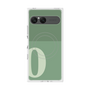 プレミアムスクエアケース with SnapMag［ オリジナル - initial two tone - O green ］