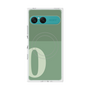 プレミアムスクエアケース with SnapMag［ オリジナル - initial two tone - O green ］