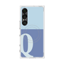プレミアムスクエアケース with SnapMag［ オリジナル - initial two tone - Q blue ］