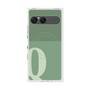 プレミアムスクエアケース with SnapMag［ オリジナル - initial two tone - Q green ］