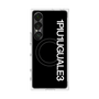プレミアムスクエアケース with SnapMag［ 1PIU1UGUALE3 - ロゴ vertical - ブラック ］