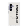 プレミアムスクエアケース with SnapMag［ 1PIU1UGUALE3 - ロゴ vertical - ホワイト ］