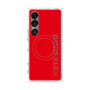 プレミアムスクエアケース with SnapMag［ SUPER PRIVATE - ロゴ - Red ］