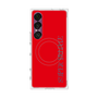 プレミアムスクエアケース with SnapMag［ SUPER PRIVATE - ロゴ - Red ］