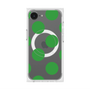 プレミアムスクエアケース with SnapMag［ シンプルドット - Green ］