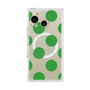 プレミアムスクエアケース with SnapMag［ シンプルドット - Green ］