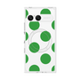 プレミアムスクエアケース with SnapMag［ シンプルドット - Green ］