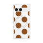 プレミアムスクエアケース with SnapMag［ シンプルドット - Brown ］