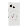 プレミアムスクエアケース with SnapMag［ 蝶ネクタイねこ - White ］